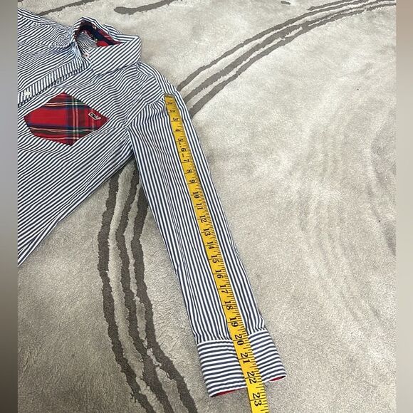 Vineyard Vines Mixed Patterns Stripes & Plaid Button Down, Size 0 - Picture 7 of 9